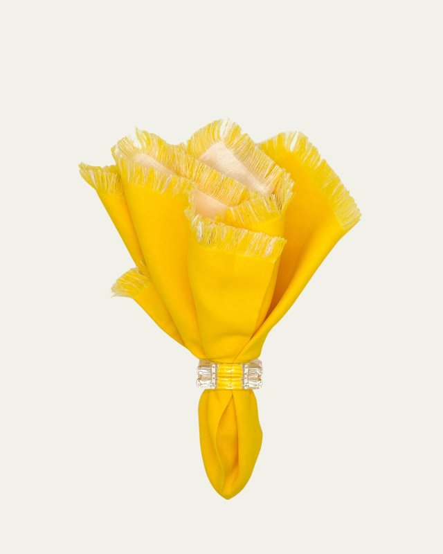 Yellow Double-Sided Fringe Napkin